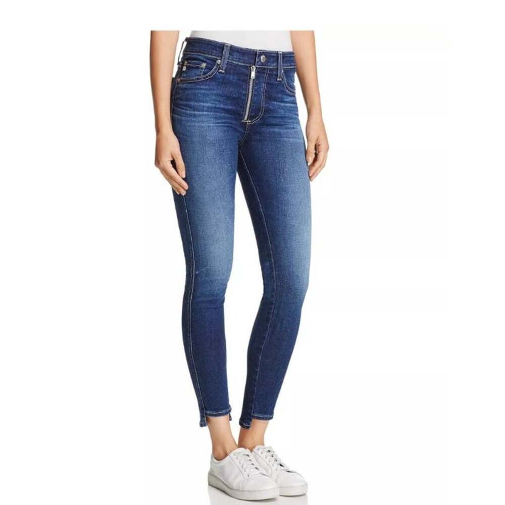AG Adriano Goldschmied Jeans Women's 27R The Farrah Skinny Ankle Front Zip Boho